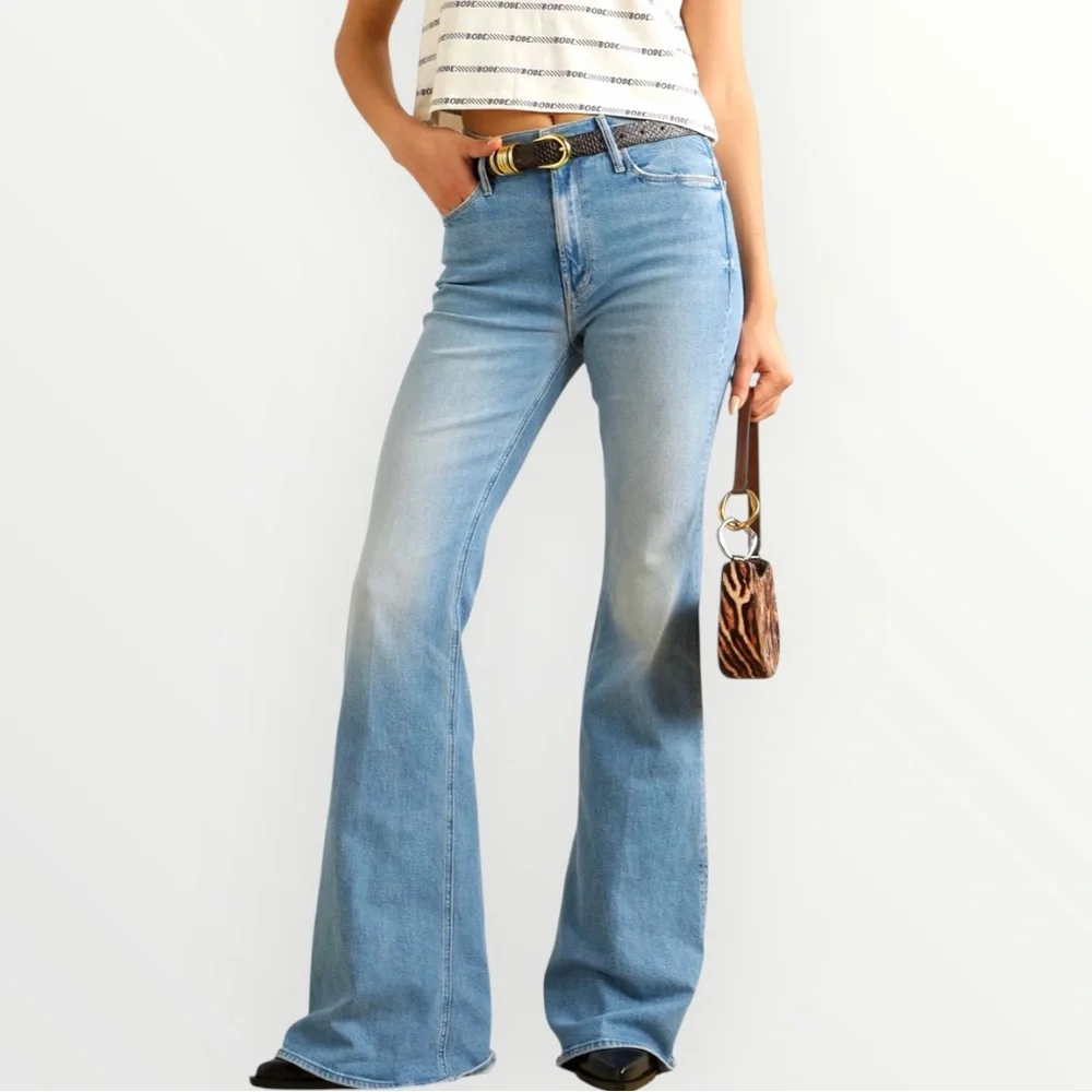 NWT MOTHER The Doozy High-Rise Flare Jeans Women's 29 Blue Let's Get It Together - Picture 2 of 16